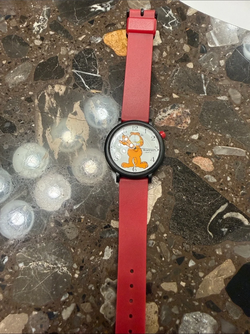 Armitron Red Strap Garfield Dial Watch - Picture 1 of 3